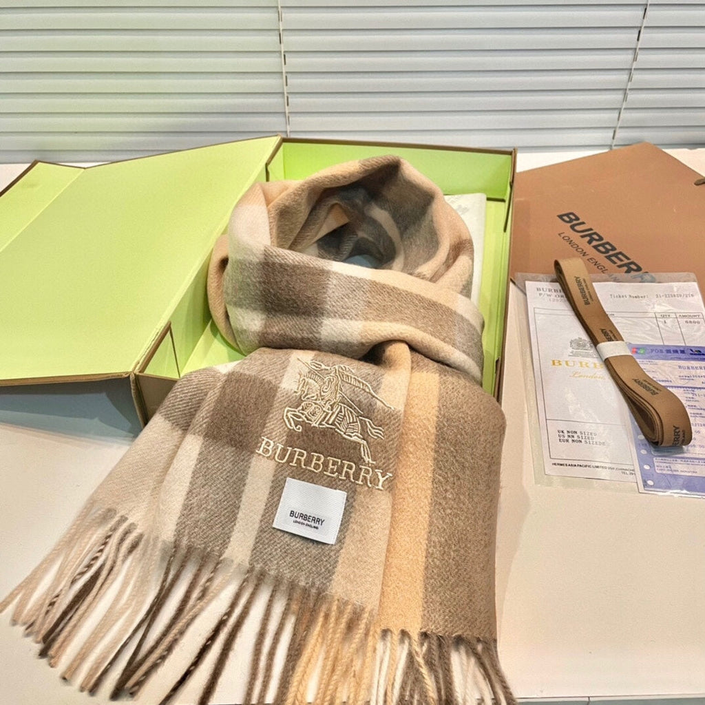 BURBERRY CLASSIC CHECK SCARF 180 CM IN COLORFUL CASHMERE 408961