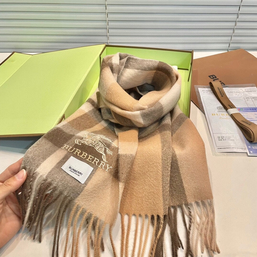 BURBERRY CLASSIC CHECK SCARF 180 CM IN COLORFUL CASHMERE 408961