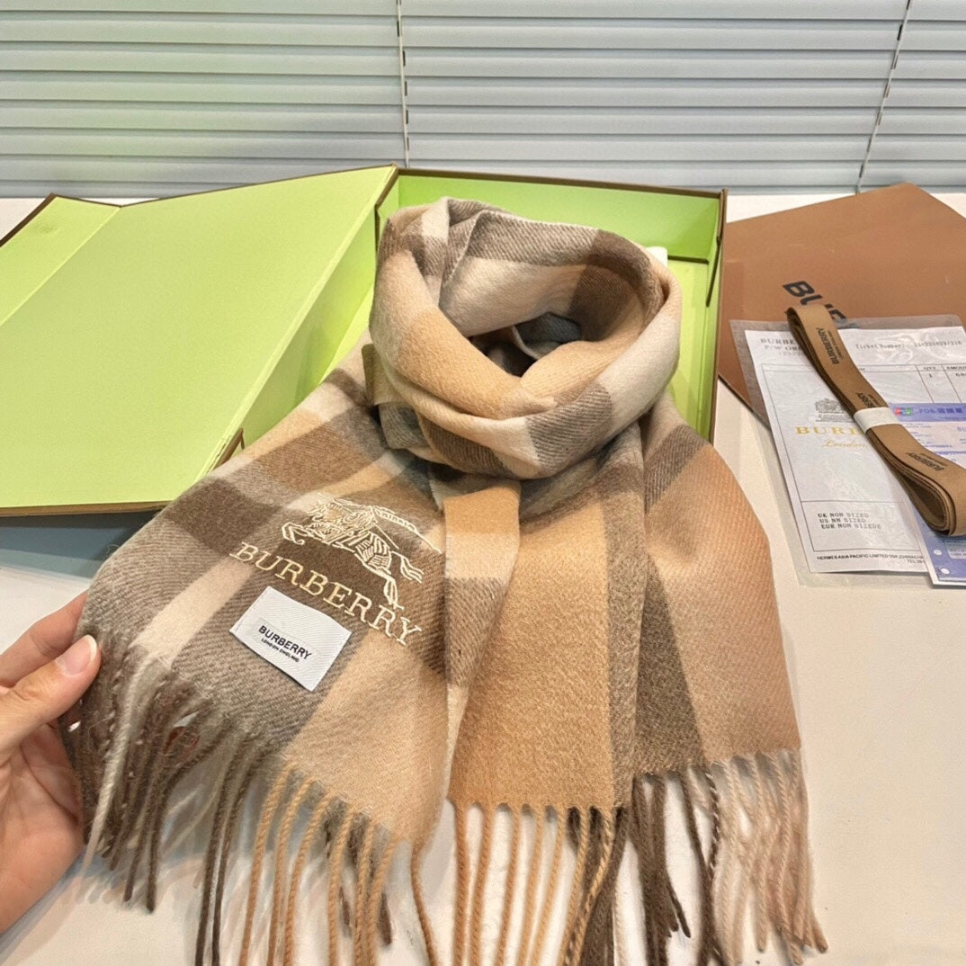 BURBERRY CLASSIC CHECK SCARF 180 CM IN COLORFUL CASHMERE 408961