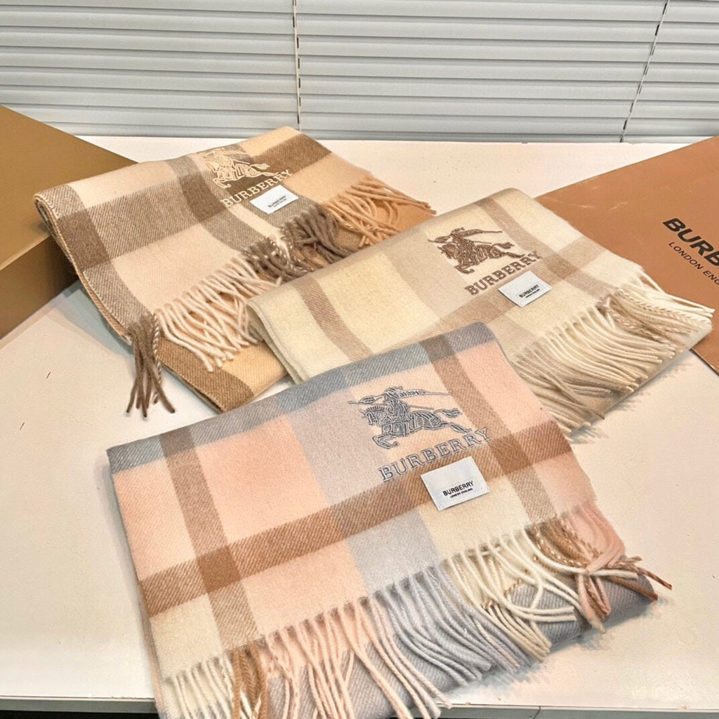 BURBERRY CLASSIC CHECK SCARF 180 CM IN COLORFUL CASHMERE 408962