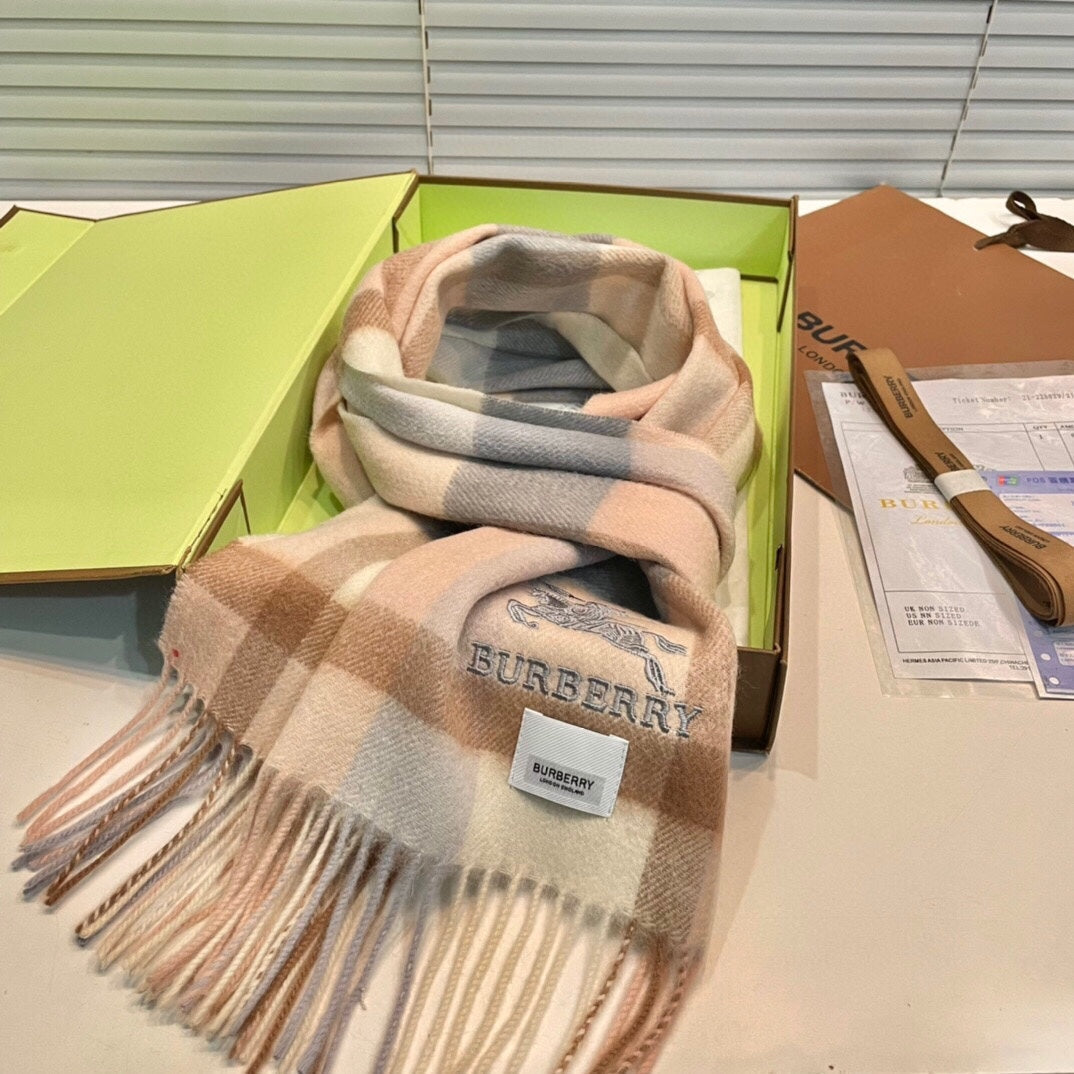 BURBERRY CLASSIC CHECK SCARF 180 CM IN COLORFUL CASHMERE 408963