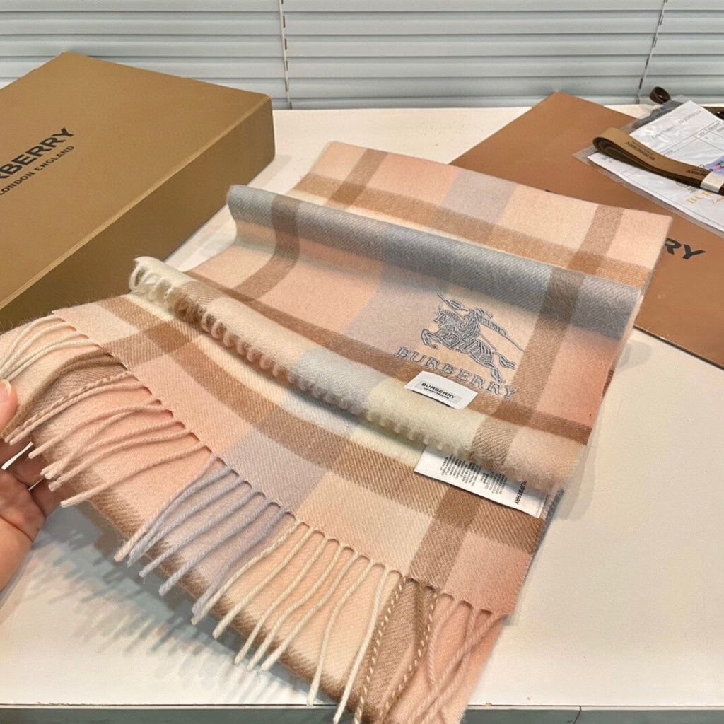 BURBERRY CLASSIC CHECK SCARF 180 CM IN COLORFUL CASHMERE 408963