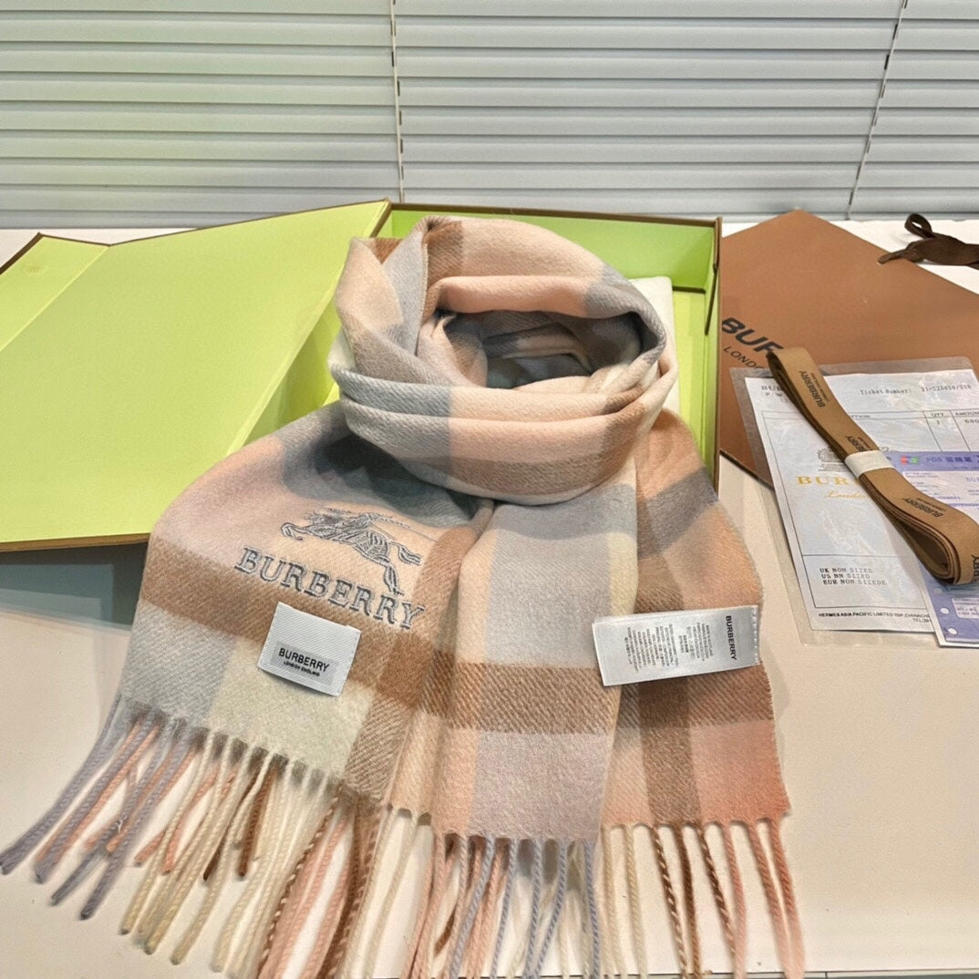 BURBERRY CLASSIC CHECK SCARF 180 CM IN COLORFUL CASHMERE 408963