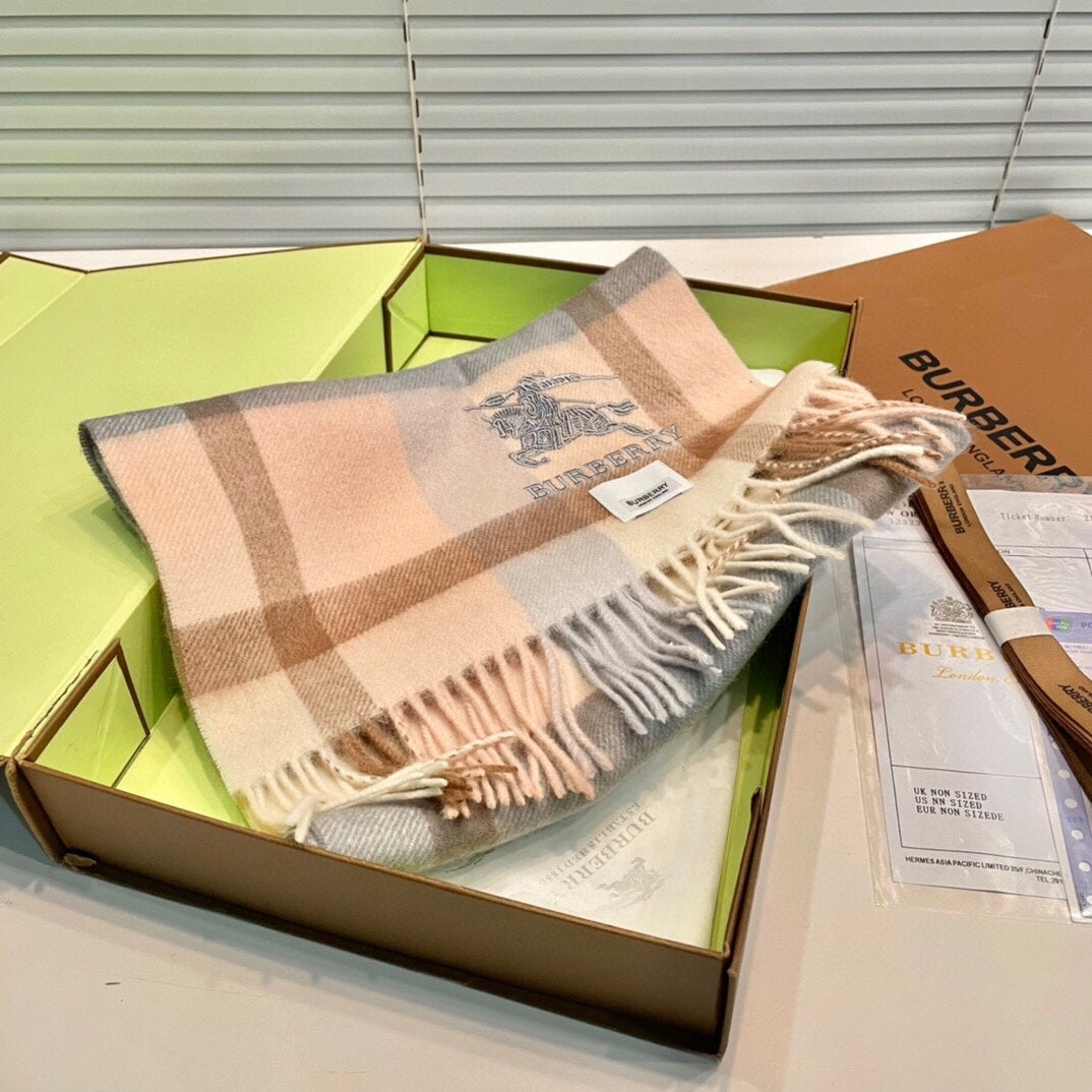 BURBERRY CLASSIC CHECK SCARF 180 CM IN COLORFUL CASHMERE 408963