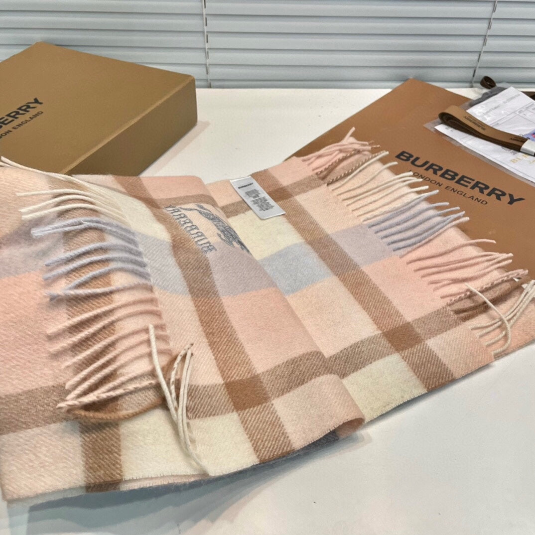 BURBERRY CLASSIC CHECK SCARF 180 CM IN COLORFUL CASHMERE 408963