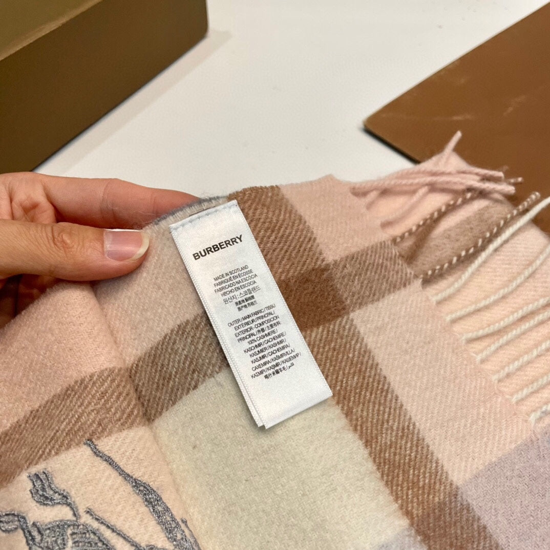 BURBERRY CLASSIC CHECK SCARF 180 CM IN COLORFUL CASHMERE 408963