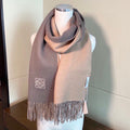 LOEWE SCARF 180 CM IN DESERT SAND AND TUSCAN BEIGE WOOL AND CASHMERE 411794