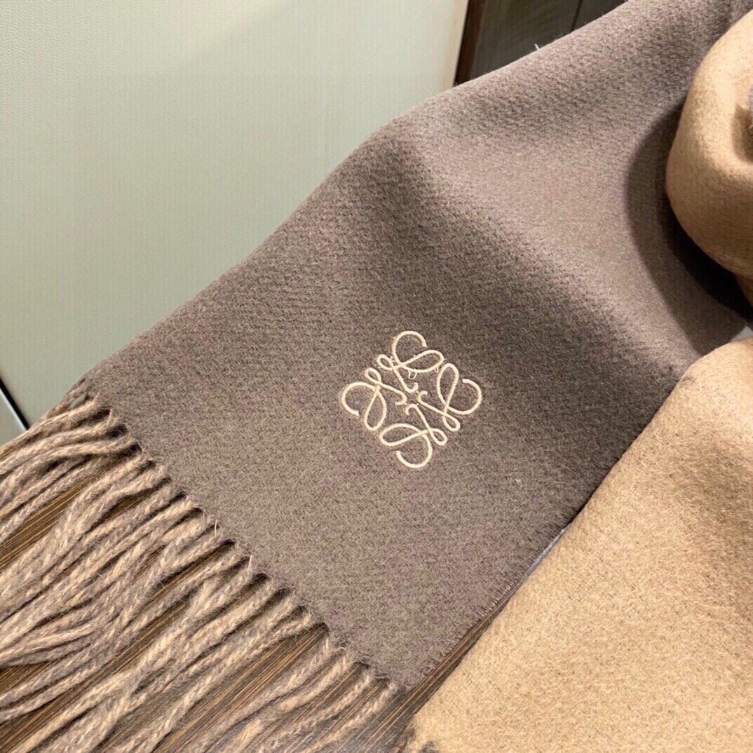 LOEWE SCARF 180 CM IN DESERT SAND AND TUSCAN BEIGE WOOL AND CASHMERE 411794