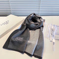 LOEWE SCARF 180 CM IN BLACK MIX GRAY CASHMERE 413838