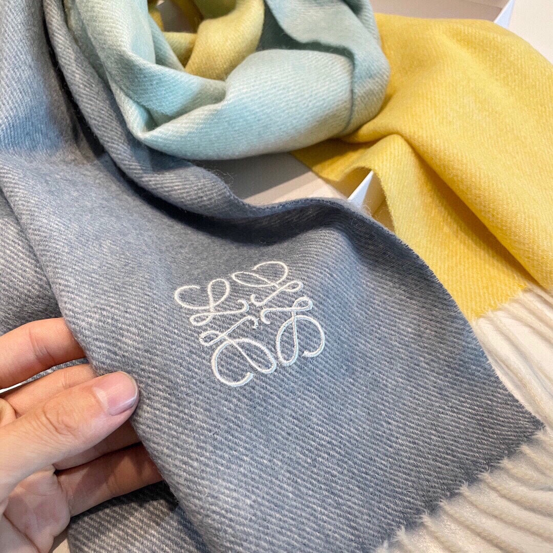 LOEWE SCARF 190 CM IN COLORFUL CASHMERE 413850