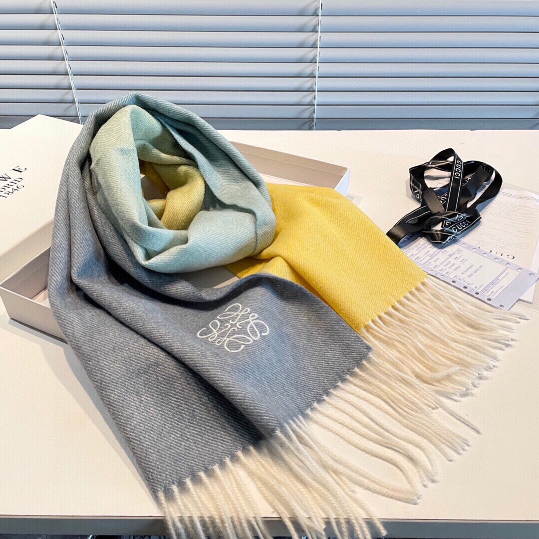 LOEWE SCARF 190 CM IN COLORFUL CASHMERE 413850