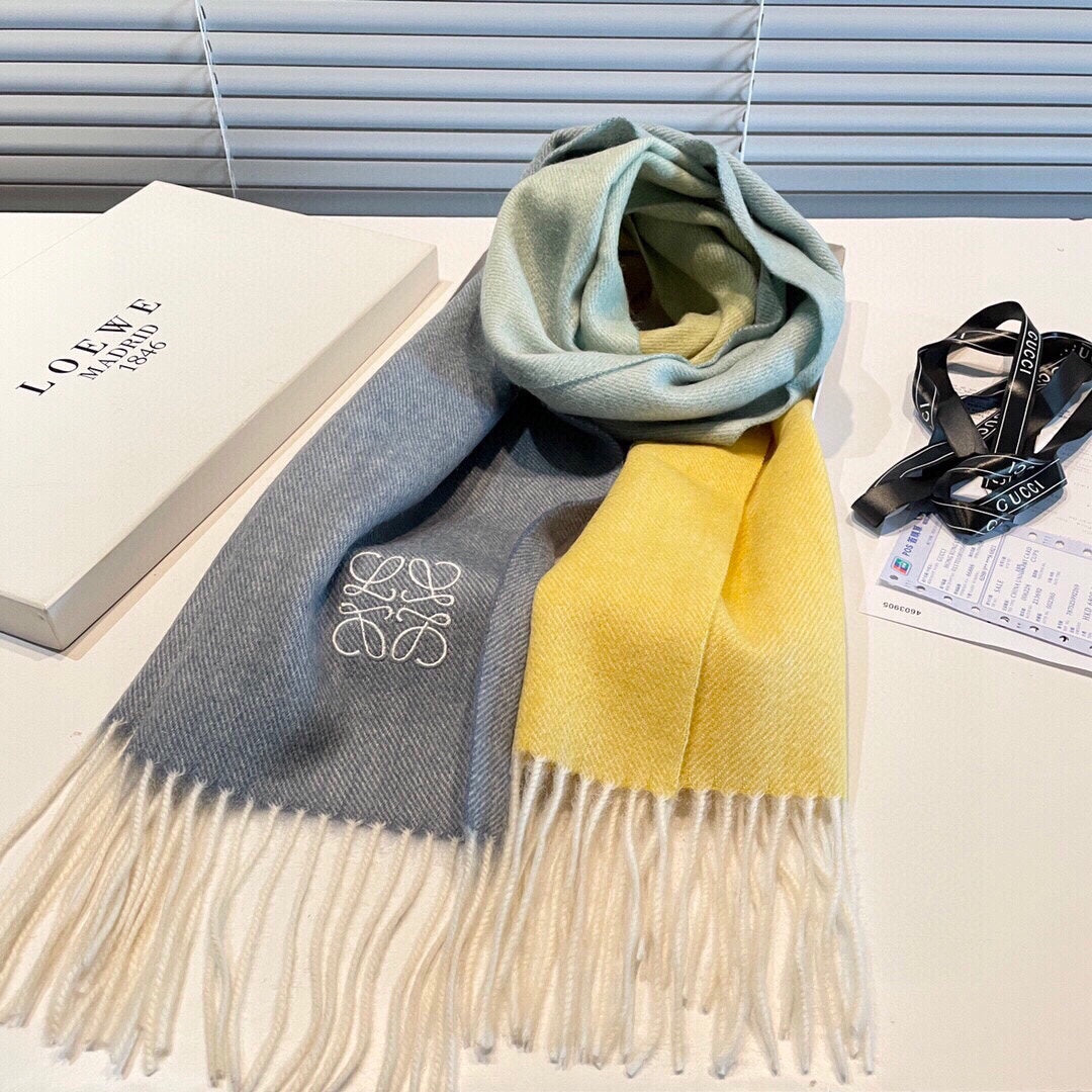 LOEWE SCARF 190 CM IN COLORFUL CASHMERE 413850
