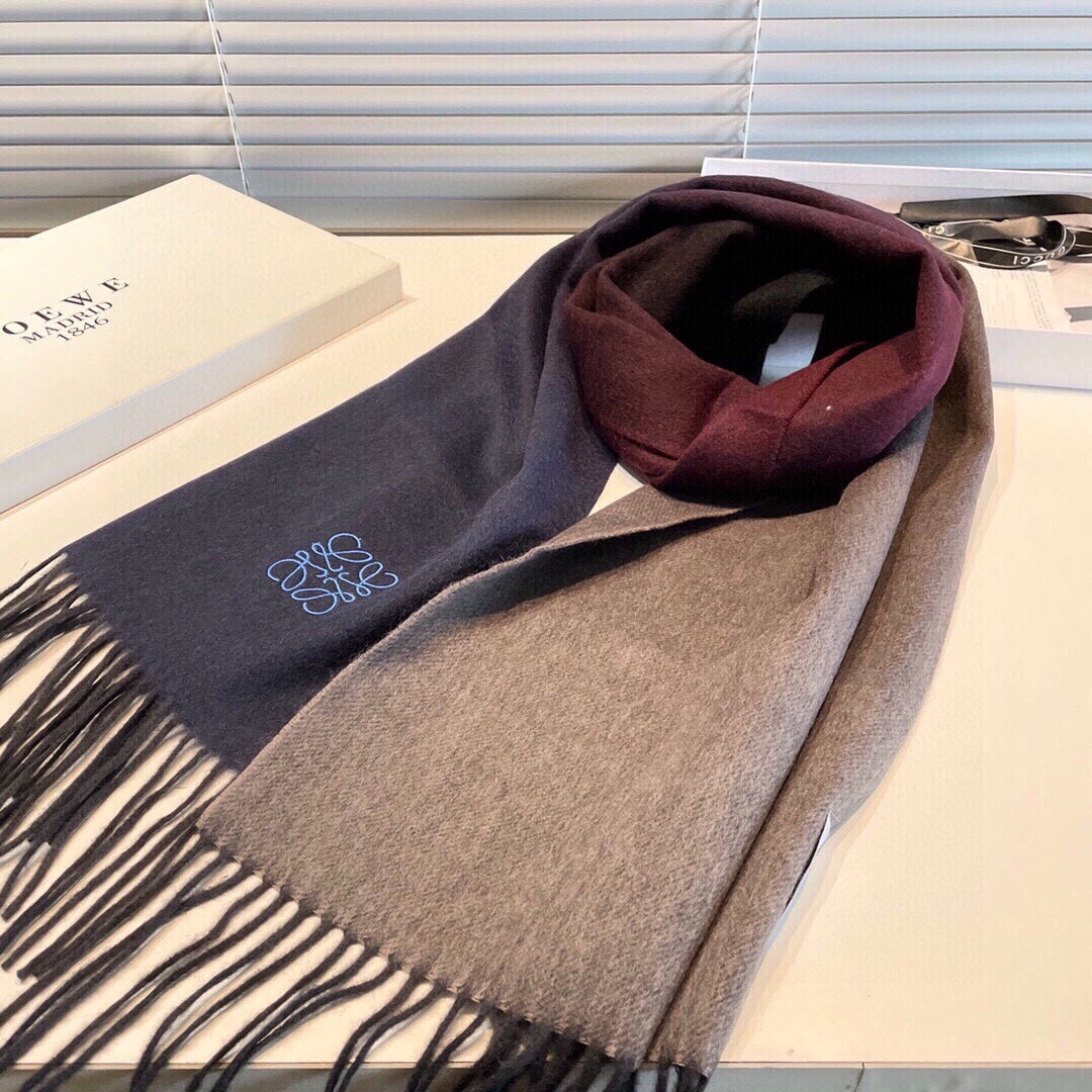 LOEWE SCARF 190 CM IN COLORFUL CASHMERE  413851
