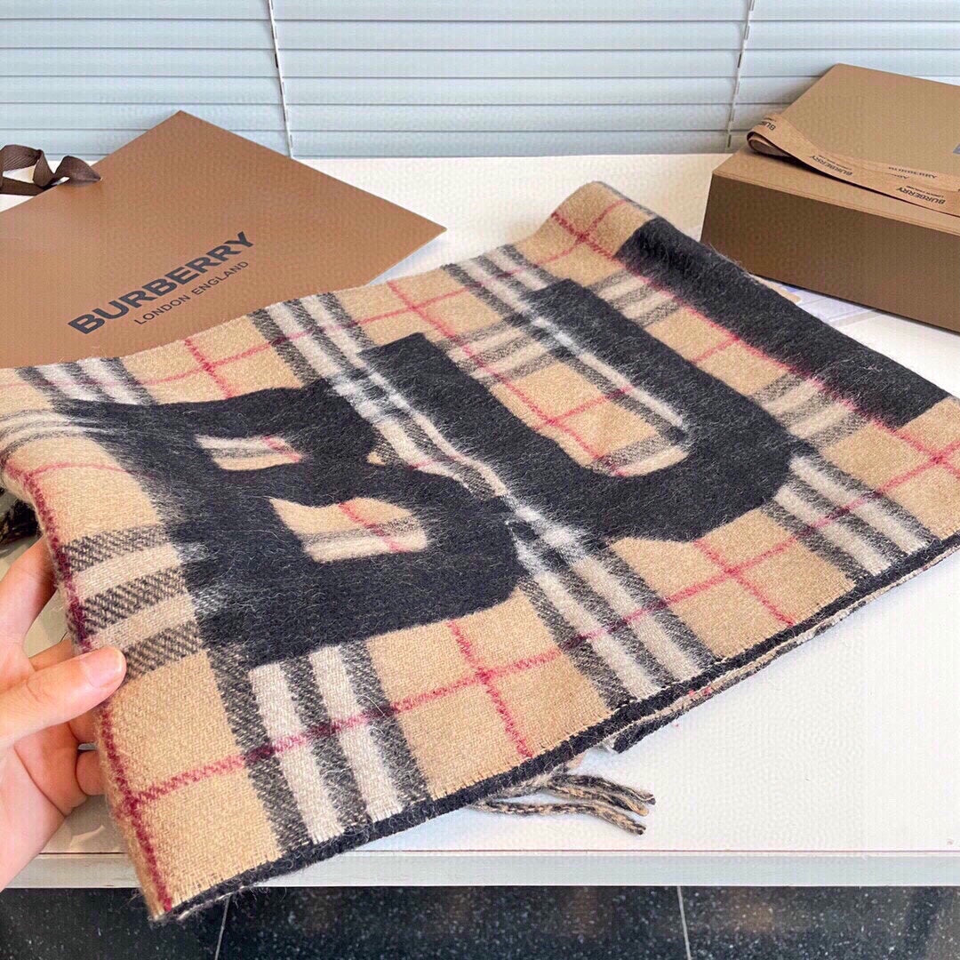 BURBERRY BBR SCARF 180 CM IN CASHMERE 525808