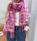 LOEWE SCARF 186 CM IN ORCHID PURPLE MIX BEIGE ALPACA AND WOOL 403821