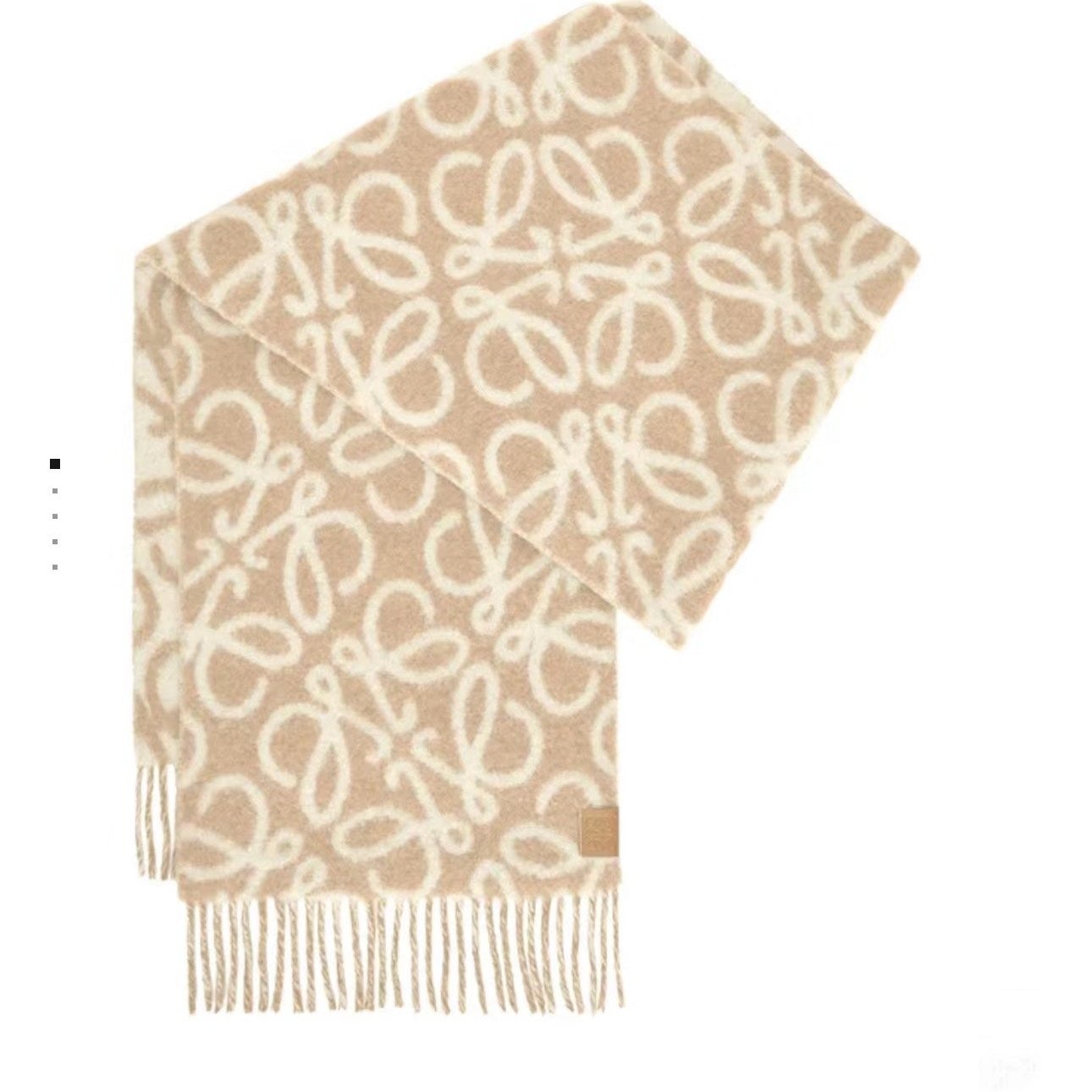 LOEWE SCARF 186 CM IN CAMEL BEIGE MIX WHITE ALPACA AND WOOL 403822
