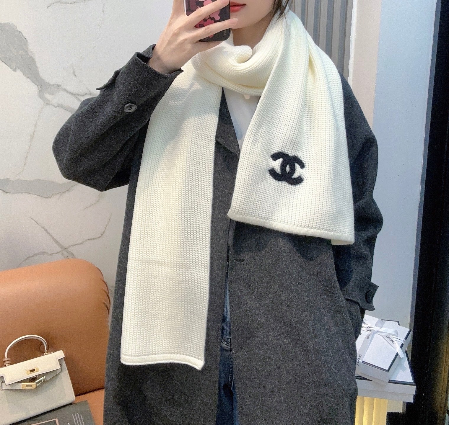 CHANEL 25S SCARF 175 IN WOOL 991923