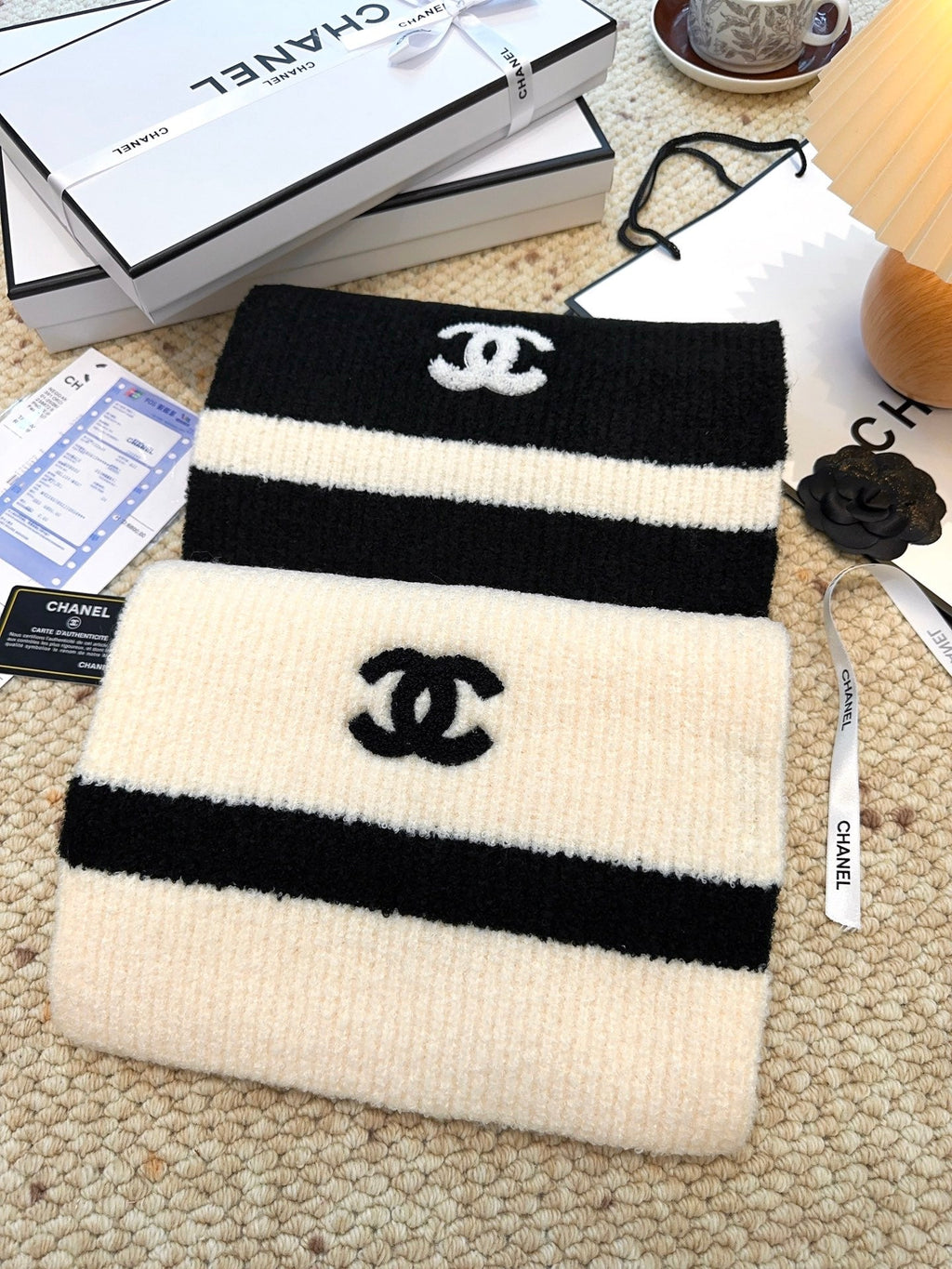 CHANEL 25S SCARF 175 CM IN  WOOL CASHMERE 943159