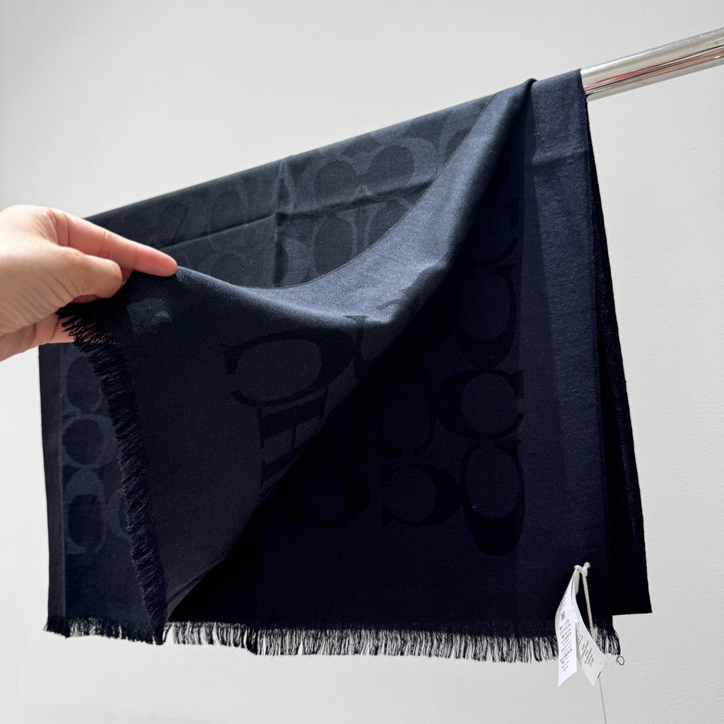 COACH LONG SCARF 195 CM IN BLACK CASHMERE 332742