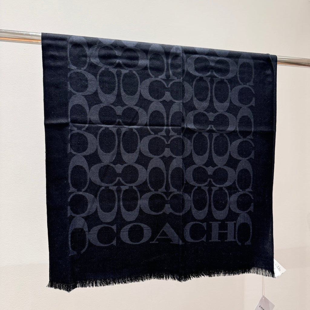 COACH LONG SCARF 195 CM IN BLACK CASHMERE 332742