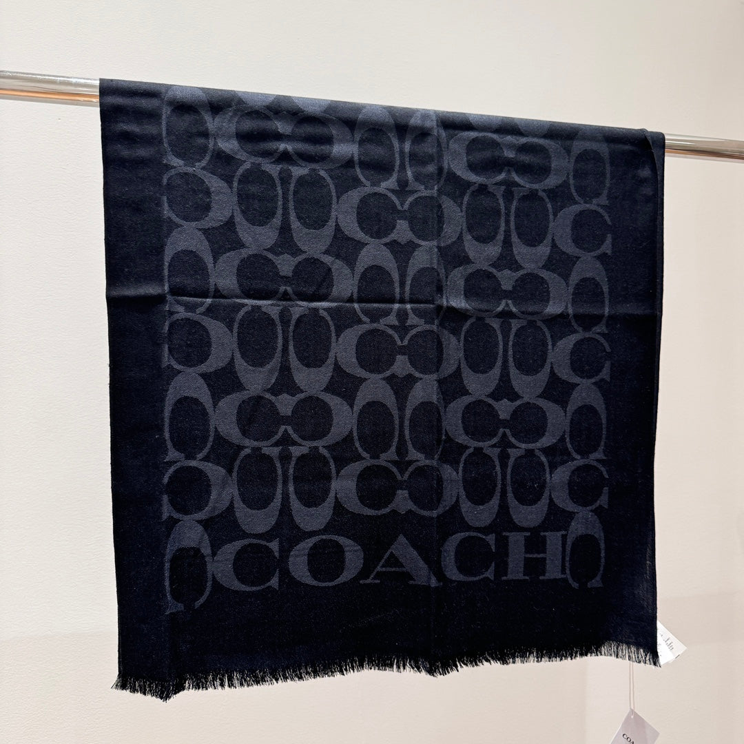 COACH LONG SCARF 195 CM IN BLACK CASHMERE 332742