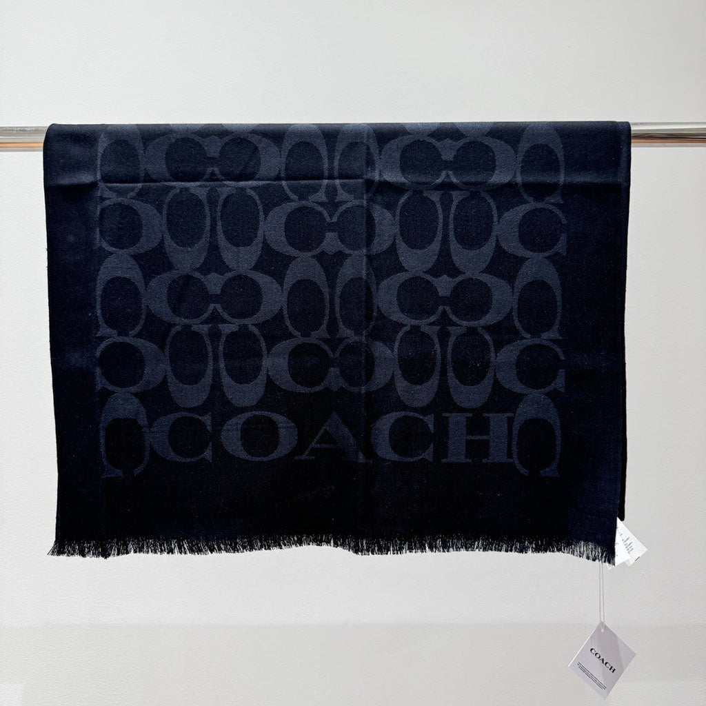 COACH LONG SCARF 195 CM IN BLACK CASHMERE 332742