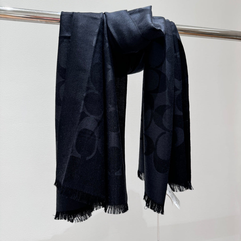 COACH LONG SCARF 195 CM IN BLACK CASHMERE 332742
