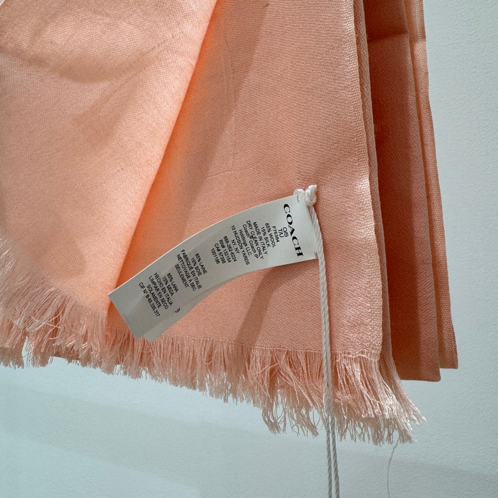 COACH LONG SCARF 195 CM IN LIGHT PINK CASHMERE 332743