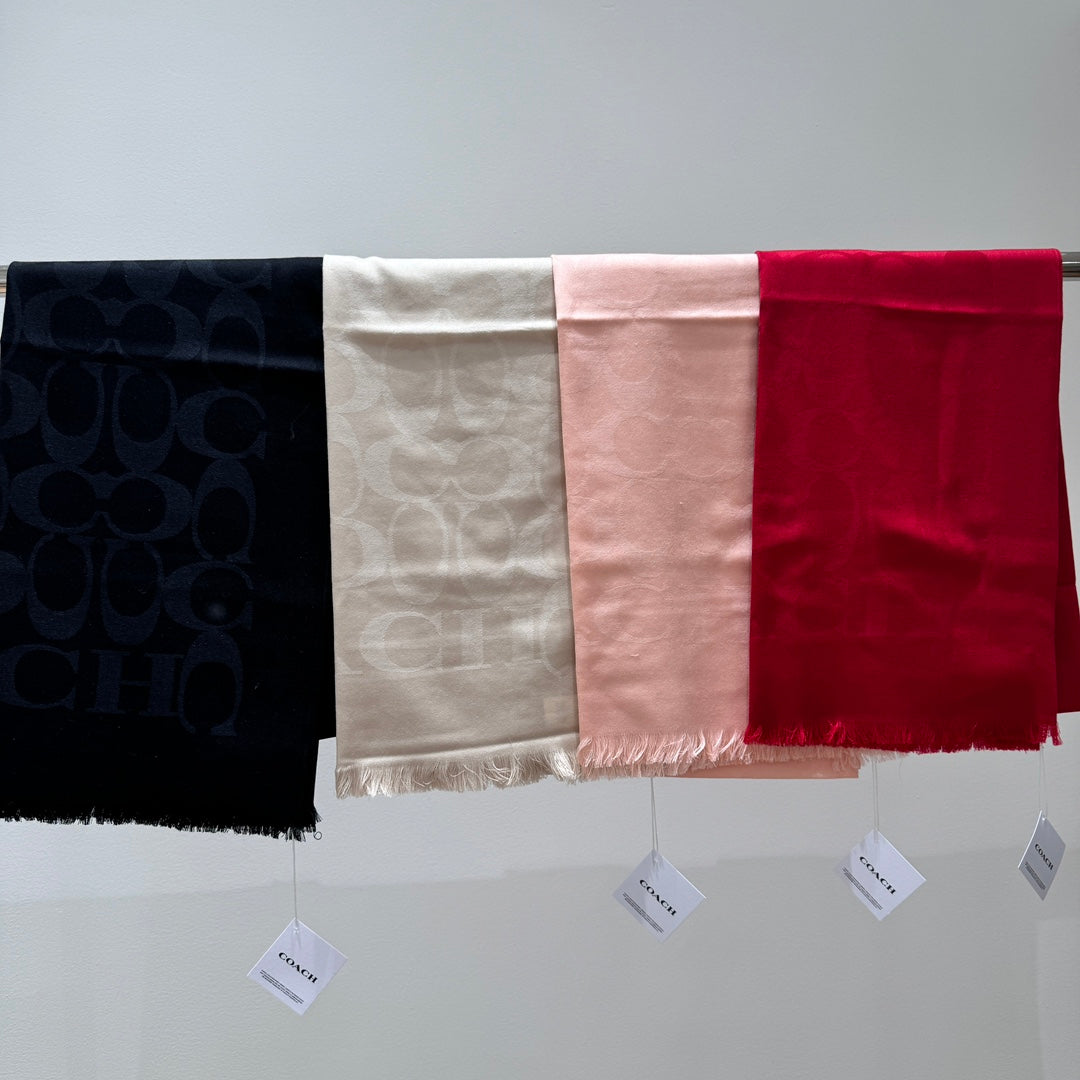 COACH LONG SCARF 195 CM IN LIGHT PINK CASHMERE 332743