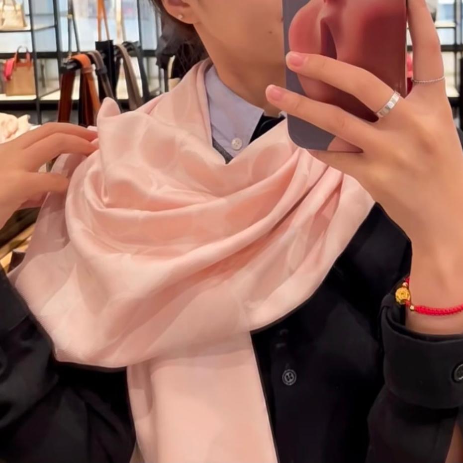 COACH LONG SCARF 195 CM IN LIGHT PINK CASHMERE 332743