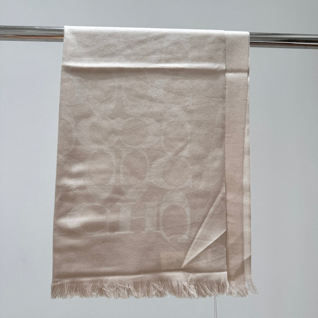 COACH LONG SCARF 195 CM IN BEIGE CASHMERE 332744