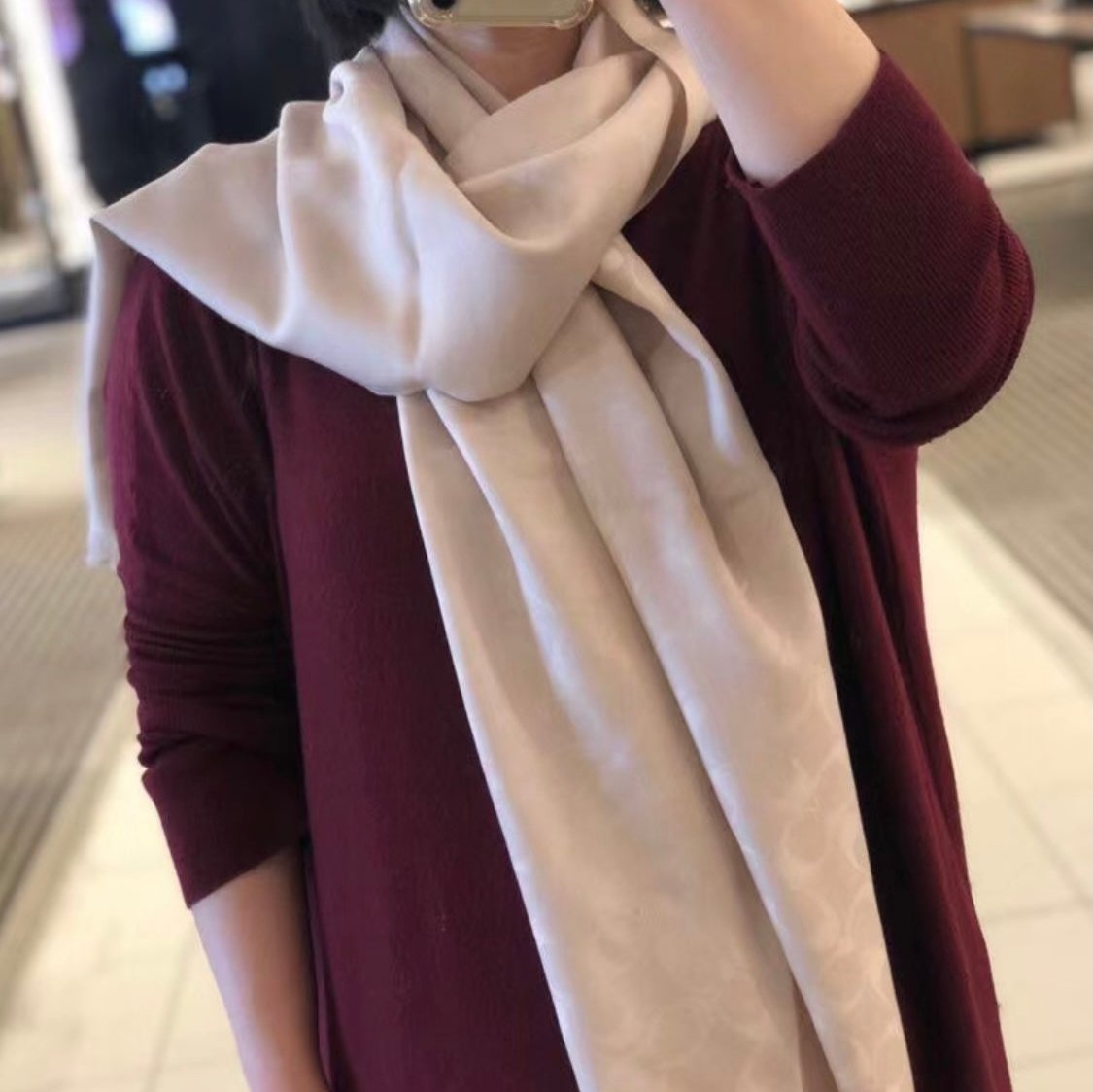 COACH LONG SCARF 195 CM IN BEIGE CASHMERE 332744