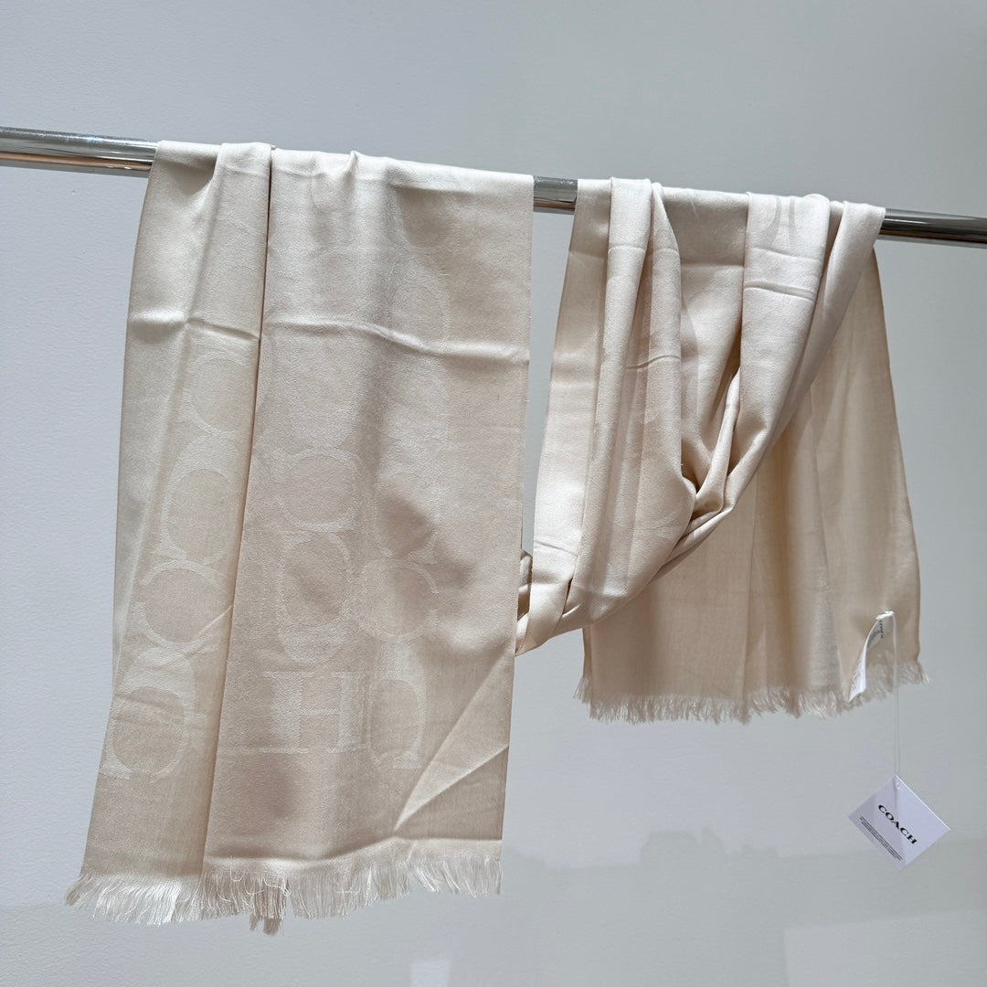 COACH LONG SCARF 195 CM IN BEIGE CASHMERE 332744