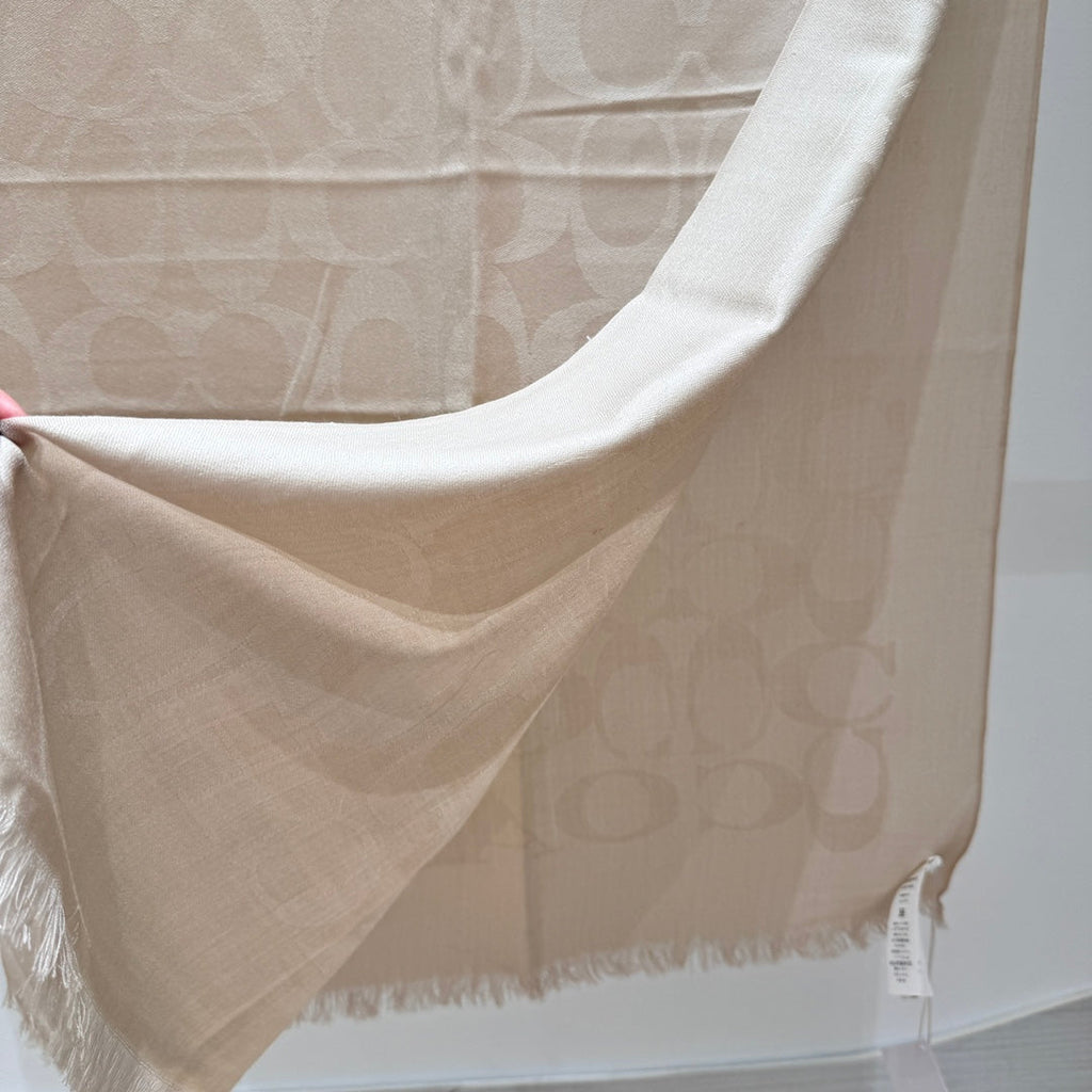 COACH LONG SCARF 195 CM IN BEIGE CASHMERE 332744