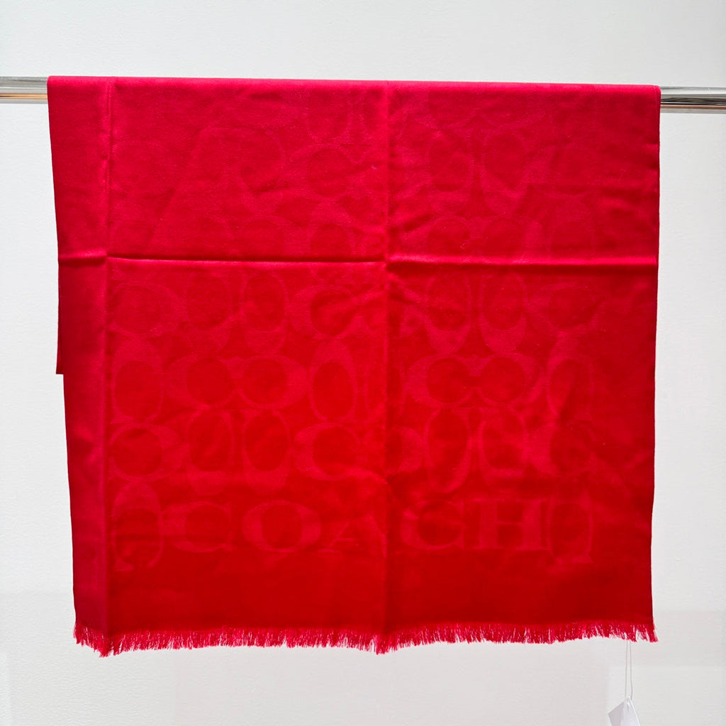 COACH LONG SCARF 195 CM IN CHERRY RED CASHMERE 332745