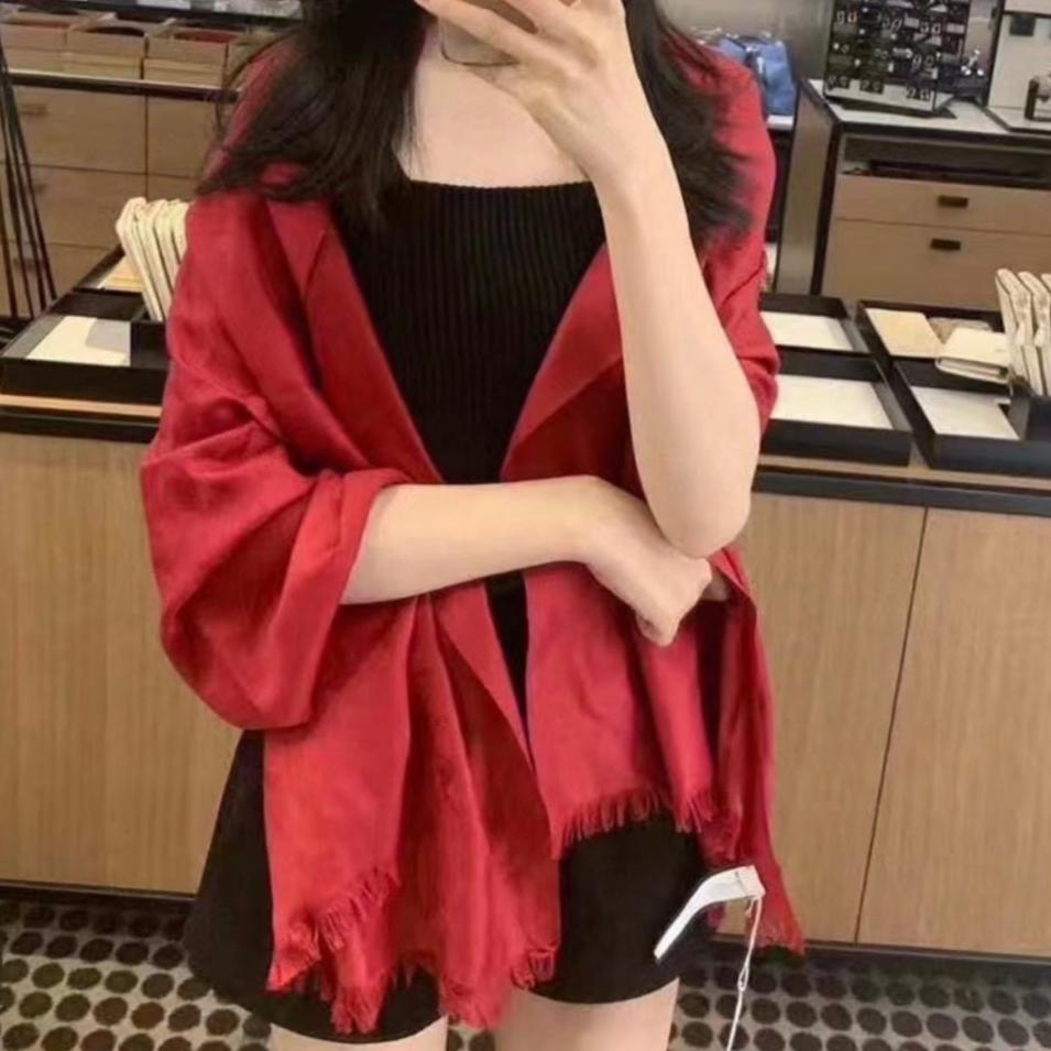 COACH LONG SCARF 195 CM IN CHERRY RED CASHMERE 332745