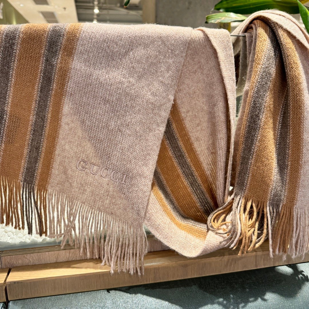 GUCCI SCARF 180 CM COLORFUL KNIT WOOL 401254
