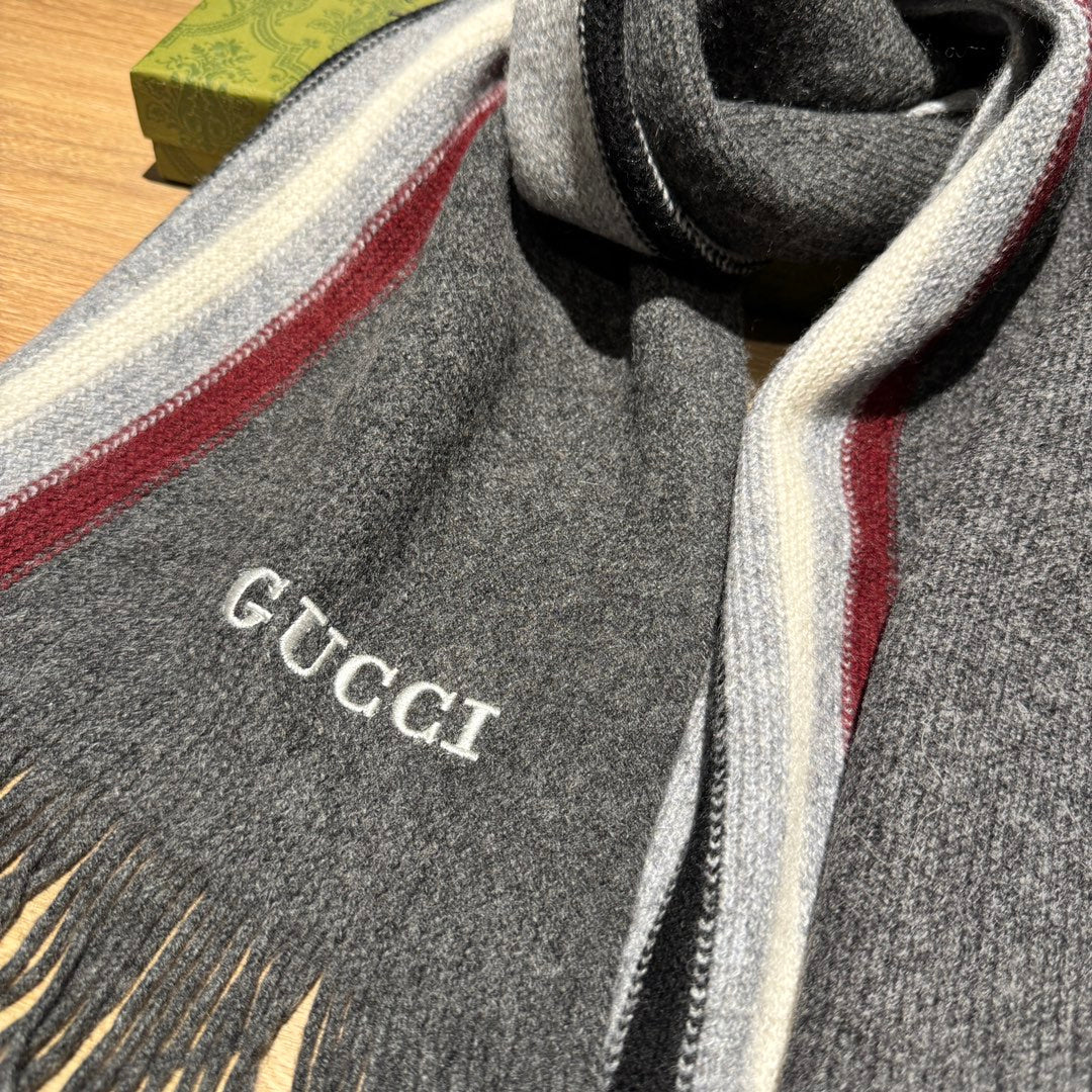 GUCCI SCARF 180 CM COLORFUL KNIT WOOL 401255