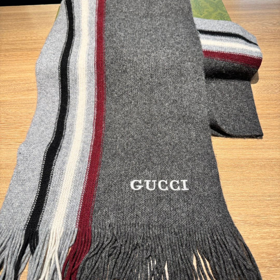 GUCCI SCARF 180 CM COLORFUL KNIT WOOL 401255