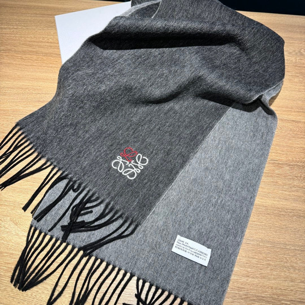 LOEWE SCARF 180 CM IN DARK GRAY CASHMERE 407384
