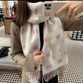 COACH STARS AND STRIPES PRINT SCARF 183 CM IN WHITE AND COLORFUL COTTON WOOL 410185