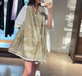 BURBERRY BBR SCARF 180 CM IN SILK MIX WOOL 481161
