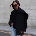 LOEWE SCARF 185 CM IN BLACK MOHAIR AND WOOL 188207