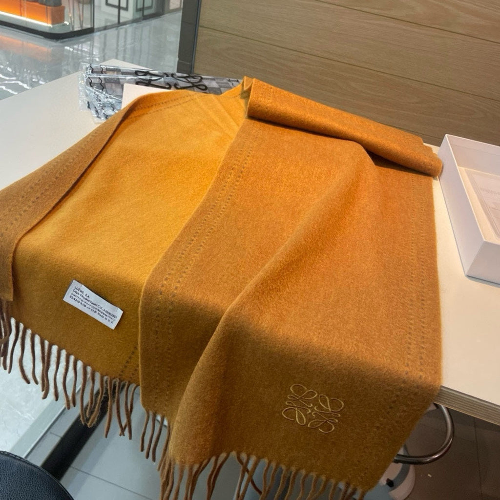HERMES SCARF 180 CM IN CINNAMON BROWN CASHMERE 350487