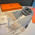 HERMES SCARF 180 CM IN POWDER BLUE CASERE 366045