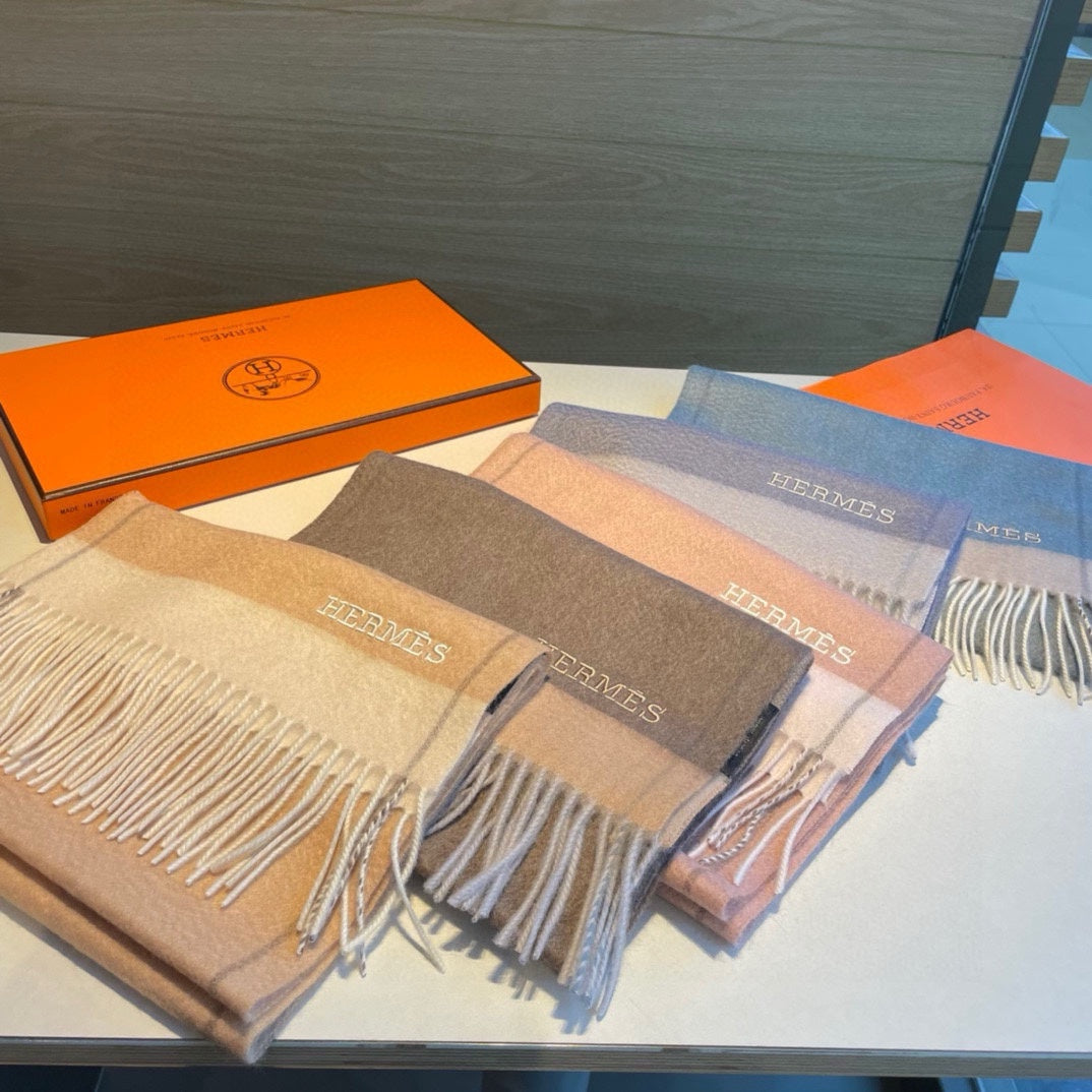HERMES SCARF 180 CM IN CAMEL BEIGE MIX WHITE CASERE 366048