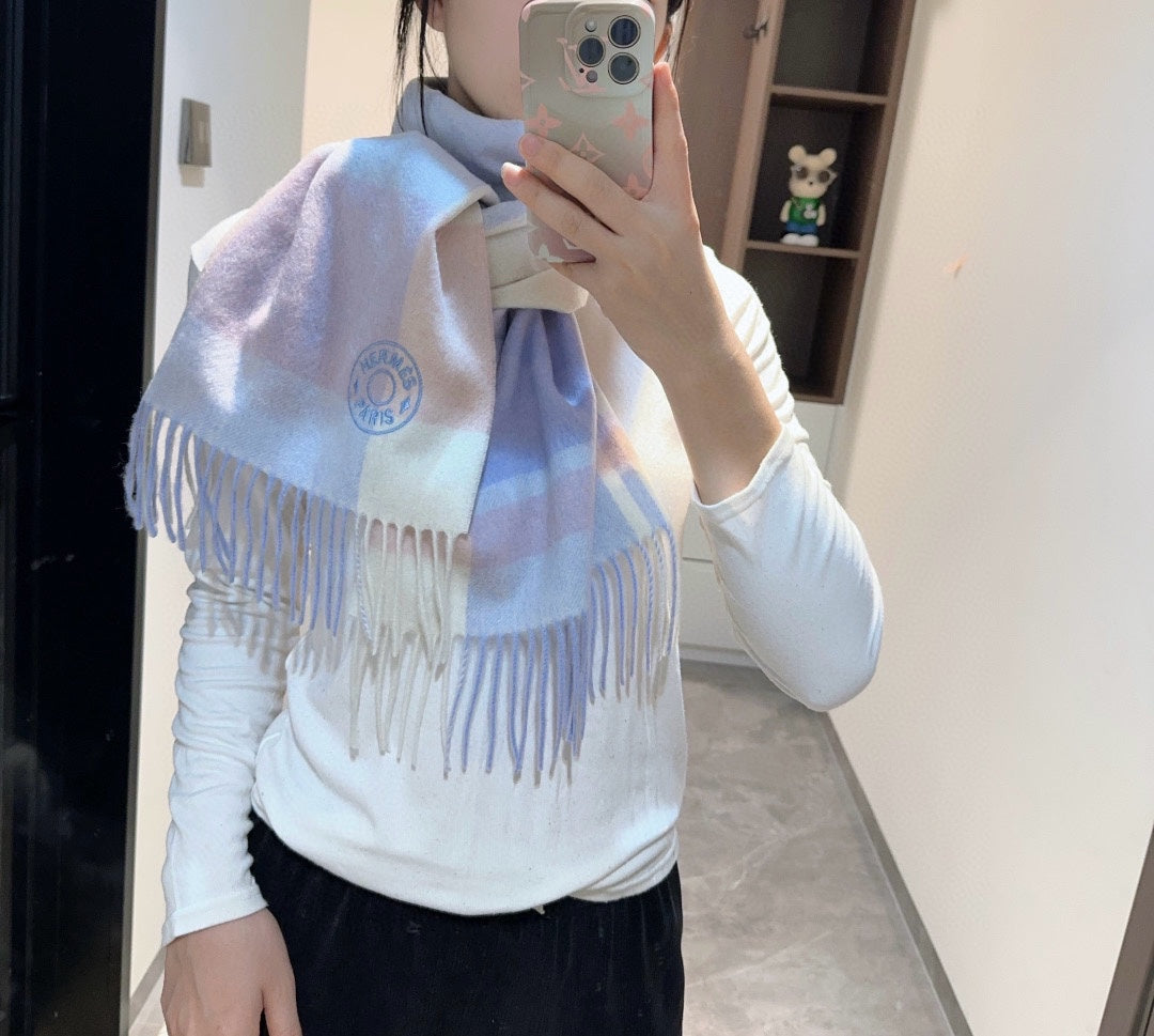 HERMES SCARF 180 CM IN COLORFUL CASERE 381231