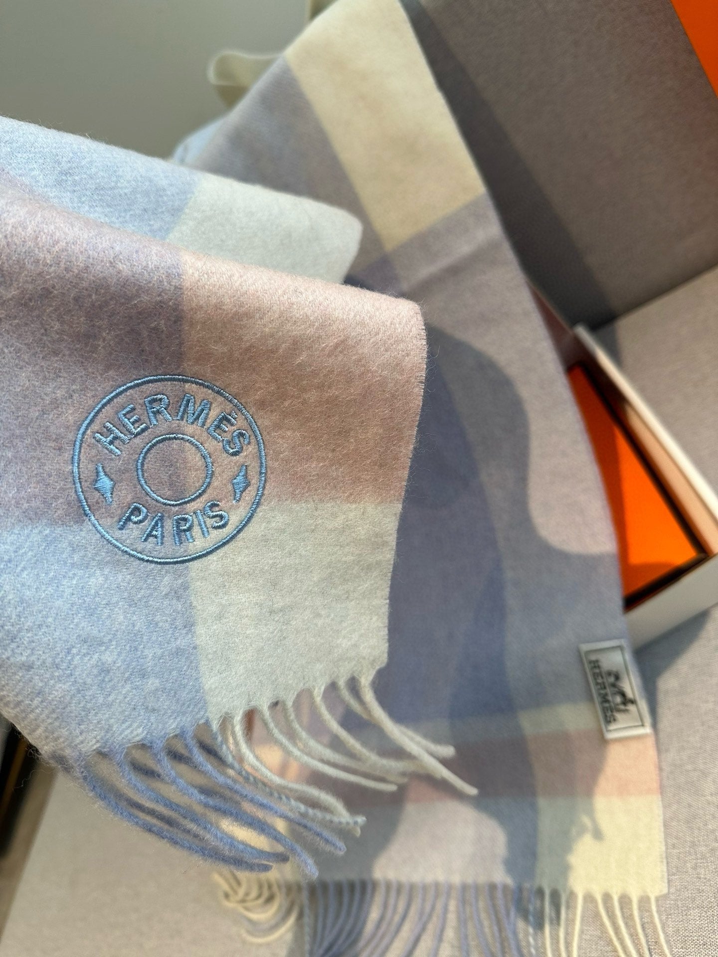 HERMES SCARF 180 CM IN COLORFUL CASERE 381231