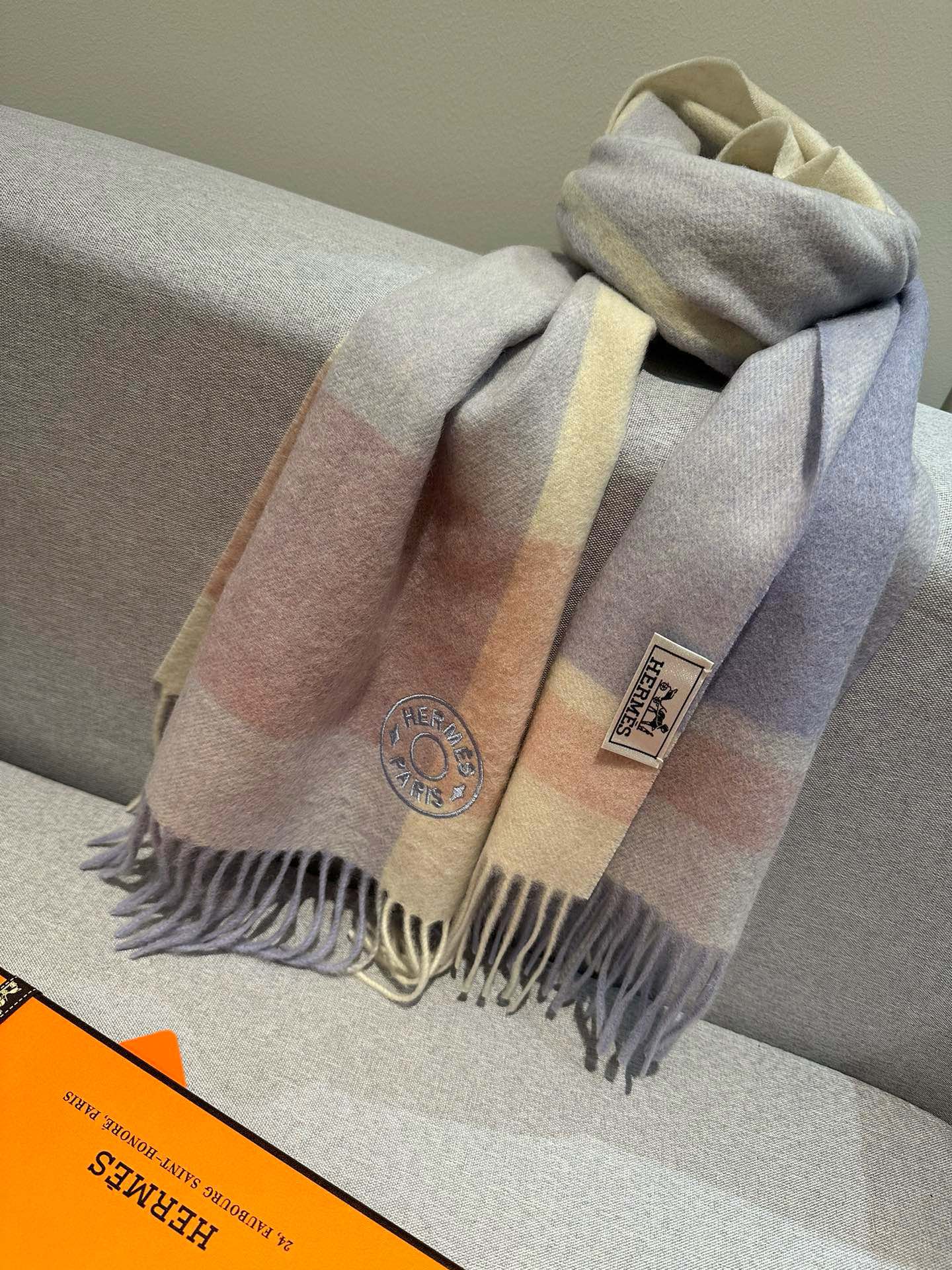 HERMES SCARF 180 CM IN COLORFUL CASERE 381231