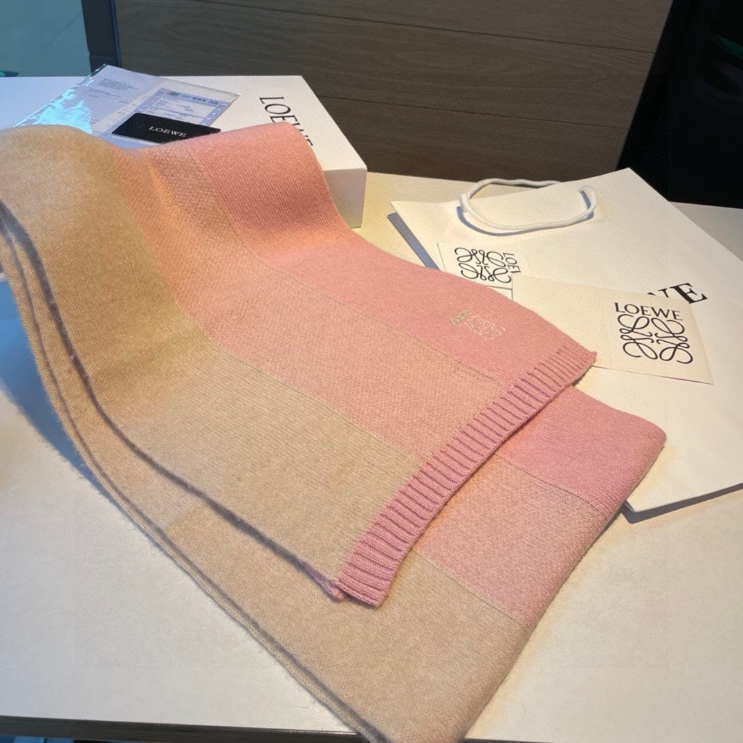 LOEWE SCARF 190 CM IN LIGHT PINK CASHMERE 390836